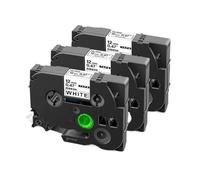 PHOVYAFI Nastro a nastro satinato da 12 mm 5 pacchetto compatibile con R231 RE34 RN34 R234 RW34 R531 Stampanti di etichetta e confezioni regalo(3PK Black on White)