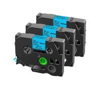 PHOVYAFI Nastro a nastro satinato da 12 mm 5 pacchetto compatibile con R231 RE34 RN34 R234 RW34 R531 Stampanti di etichetta e confezioni regalo(3PK BK on Sky Blue)