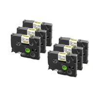 PHOVYAFI Nastro per tubo di restringimento a calore 12 mm compatibile con HSE 231 HSE 631 HSE 211 HSE 221 HSE 611 Maker.(6PK Black on Yellow)