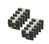 PHOVYAFI Nastro per tubo di restringimento a calore 12 mm compatibile con HSE 231 HSE 631 HSE 211 HSE 221 HSE 611 Maker.(10PK Black on Yellow)