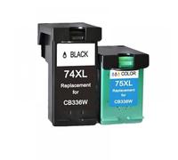 PHOVYAFI Sostituzione della cartuccia di inchiostro compatibile per 74xl 75xl per Deskjet D4260 OfficeJet J5725 J5730 J5735(1Black 1Color)