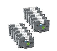 PHOVYAFI Tape etichetta da 12 mm 5/10 pacchetto compatibile con TZE231 TZE631 per stampanti per etichette PTH110(10PK Black on White)