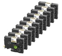 PHOVYAFI Tape etichetta laminato 10pk 12mm nero su bianco compatibile con 231 131 431 531 631 nastro per stampante per PTH110 etichetta produttore(Black on Gold)