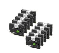 PHOVYAFI Tappeti a tubo di restringimento da 10 pacchi compatibili con HSE-2111 HSE-221 HSE-611 HSE-621 Maker di etichetta in dimensioni da 6 mm e 9 mm(White-12mm)