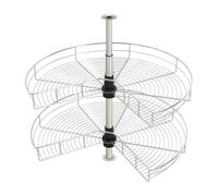 PHOYUXM Armadietto da cucina, girevole a 270°, altezza regolabile 54,4 - 77 cm, cestello a doppio livello, mobile angolare, armadio da cucina, armadio a giostra