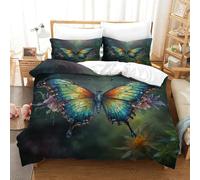 PHQAZWSXE 3D Con Stampa Di Colorful Butterflies Set Di Biancheria Da Letto Camera Da Letto Microfibra Set Copripiumino Per Letto Per Ragazzi E Ragazze Con Chiusura A Cerniera Double(200x200cm)