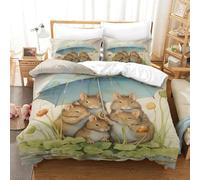 PHQAZWSXE 3D Con Stampa Di Five Little Mice Set Di Biancheria Da Letto Decorazione Microfibra Set Copripiumino Per Letto Da Uomo E Da Donna Con Chiusura A Cerniera Super King（260x220cm）