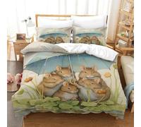 PHQAZWSXE 3D Con Stampa Di Five Little Mice Set Di Biancheria Da Letto Morbido E Accogliente Microfibra Set Copripiumino Per Letto Per Ragazzi E Ragazze Con Chiusura A Cerniera Single（140x200cm）