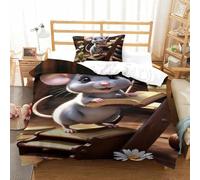 PHQAZWSXE 3D Con Stampa Di Rat Set Di Biancheria Da Letto Camera Da Letto Microfibra Set Copripiumino Letto Per Bambini E Bambine Con Chiusura A Cerniera Single（135x200cm）