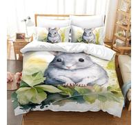 PHQAZWSXE 3D Con Stampa Di Rat Set Di Biancheria Da Letto Morbido E Accogliente Microfibra Set Copripiumino Letto Per Bambini E Bambine Con Chiusura A Cerniera Single（140x200cm）