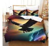 PHQAZWSXE 3D Con Stampa Di Soaring Eagle Set Di Biancheria Da Letto Camera Da Letto Microfibra Set Copripiumino Per Letto Da Uomo E Da Donna Con Chiusura A Cerniera Double（200x200cm）