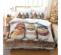 PHQAZWSXE 3D Stampato Three Little Birds Set Di Biancheria Da Letto Decorazione Microfibra Set Copripiumino Letto Per Bambini E Bambine Con Chiusura A Cerniera Super King(260x220cm)