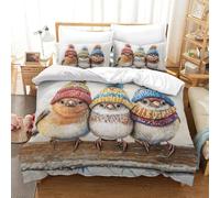 PHQAZWSXE 3D Stampato Three Little Birds Set Di Biancheria Da Letto Morbido E Accogliente Microfibra Set Copripiumino Per Letto Per Bambini E Bambine Con Chiusura A Cerniera King(220x240cm)