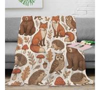PHQAZWSXE stampa 3D animals pattern coperta in pile microfibra biancheria da letto lavabile plaid in pile anti-pilling per studenti universitari Woodland wildlife 60x80inch(150x200cm)