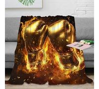 PHQAZWSXE stampa 3D boxing gloves coperta da viaggio microfibra biancheria da letto compatta plaid da viaggio leggero per giovani amanti dei viaggi fighting spirit 60x80inch(150x200cm)