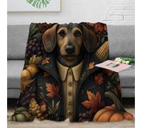 PHQAZWSXE stampa 3D cane ritratto coperta per tutte le stagioni microfibra biancheria da letto lavabile coperta versatile morbida per regali per ogni stagione vintage autumn 70×80inch(180x200cm)