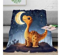 PHQAZWSXE stampa 3D Carino dinosaur plaid da divano microfibra biancheria da letto morbido coperta da divano anti-pilling per uffici open space giovanili cartoon night scena 40x50inch(100x130cm)
