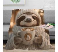 PHQAZWSXE stampa 3D Carino sloth coperta da viaggio microfibra biancheria da letto compatta coperta da viaggio morbida per giovani in vacanza accogliente inverno scena 50x60inch(127x152cm)