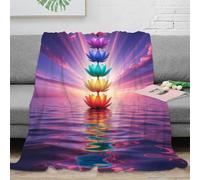 PHQAZWSXE stampa 3D chakra stack coperta da pisolino microfibra biancheria da letto leggera coperta da viaggio compatta e morbida anti-pilling per viaggi spiritual meditation 50x60inch(127x152cm)
