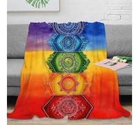 PHQAZWSXE stampa 3D Chakra symbols coperta microfibra biancheria da letto anti-pilling e calda plaid compatto per regali di laurea spiritual energy design 60x80inch(150x200cm)