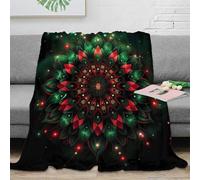 PHQAZWSXE stampa 3D ChristmasMandala coperta da ufficio microfibra biancheria da letto non perde pelo coperta da riposo calda per giovani in pausa lavoro FantasyArtStyle 40x50inch(100x130cm)