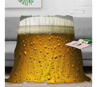 PHQAZWSXE stampa 3D cold beer bubble plaid da letto microfibra biancheria da letto soffice e caldo coperta da divano non perde pelo per uso quotidiano in casa craft brew 80×90inch(200x230cm)