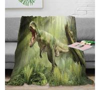 PHQAZWSXE stampa 3D Dinosaur Roar coperta da camera da letto microfibra biancheria da letto elegante coperta da letto morbida per regali per neo sposi Prehistoric Jungle scena 80×90inch(200x230cm)