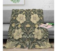 PHQAZWSXE stampa 3D FloralPattern coperta da pisolino microfibra biancheria da letto non perde pelo plaid da pisolino caldo per regali per chi ama riposare ArtNouveauStyle 80×90inch(200x230cm)