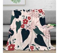 PHQAZWSXE stampa 3D FloralPattern coperta in pile microfibra biancheria da letto pregiata coperta termica traspirante per regali per parenti BotanicalArtStyle 50x60inch(127x152cm)