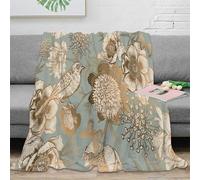 PHQAZWSXE stampa 3D FloralPattern coperta per tutte le stagioni biancheria da letto versatile coperta in pile anti-pilling non perde pelo per tutto l'anno VintageBotanicalStyle 80×90inch(200x230cm)