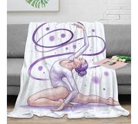 PHQAZWSXE stampa 3D Gymnast stretching coperta in pile microfibra biancheria da letto lavabile plaid in pile anti-pilling per regali per famiglie artistico movement 50x60inch(127x152cm)