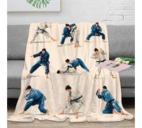 PHQAZWSXE stampa 3D Judo techniques coperta per aria condizionata microfibra biancheria da letto anti-pilling plaid per estate morbido per studenti in estate Dynamic martial arts 70×80inch(180x200cm)