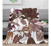 PHQAZWSXE stampa 3D jungle animals coperta da ufficio microfibra biancheria da letto compatta coperta da riposo calda per lavoratori giovani a distanza tropical wildlife 40x50inch(100x130cm)