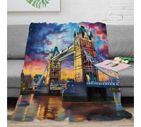 PHQAZWSXE stampa 3D London Bridge coperta termica microfibra biancheria da letto non perde pelo coperta da letto calda per giovani in notti fredde Victorian Architecture 40x50inch(100x130cm)