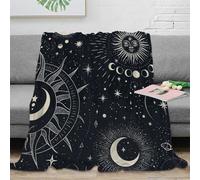 PHQAZWSXE stampa 3D Moon phases coperta da viaggio microfibra biancheria da letto leggera e morbida plaid da viaggio compatto anti-pilling per viaggi Astrology arte 60x80inch(150x200cm)