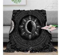 PHQAZWSXE stampa 3D MoonSymbol coperta da ufficio microfibra biancheria da letto traspirante plaid da ufficio anti-pilling per regali per colleghi MysticalArtStyle 50x60inch(127x152cm)
