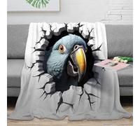 PHQAZWSXE stampa 3D Parrot breaking wall coperta da camera da letto microfibra biancheria da letto elegante coperta da letto morbida per regali per neo sposi D illusion arte 80×90inch(200x230cm)