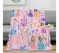 PHQAZWSXE stampa 3D Princess illust coperta microfibra biancheria da letto non perde pelo coperta da camera da letto calda per regali di anniversario cartoon fairy tale 70×80inch(180x200cm)