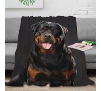 PHQAZWSXE stampa 3D Rottweiler cane coperta per tutte le stagioni microfibra biancheria da letto non perde pelo coperta versatile per regali per ogni occasione Portrait pet image 60x80inch(150x200cm)