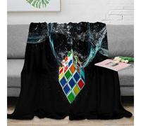 PHQAZWSXE stampa 3D RubikCube coperta per aria condizionata microfibra biancheria da letto morbida coperta da pisolino soffice anti-pilling per riposo in casa ColorfulPuzzleStyle 80×90inch(200x230cm)