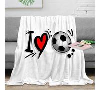 PHQAZWSXE stampa 3D Soccer passion coperta in pile microfibra biancheria da letto non perde pelo coperta da letto calda per regali per la famiglia cartoon sports design 80×90inch(200x230cm)