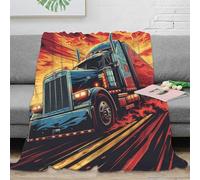 PHQAZWSXE stampa 3D TruckRacingArt coperta da letto microfibra biancheria da letto soffice coperta da divano lavabile in lavatrice per giovani in affitto DigitalIllustrationStyle 50x60inch(127x152cm)