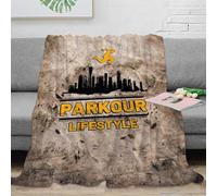 PHQAZWSXE stampa 3D Urban parkour action coperta da camera da letto microfibra biancheria da letto anti-pilling plaid da camera morbido per regali per la camera Dynamic movement 70×80inch(180x200cm)
