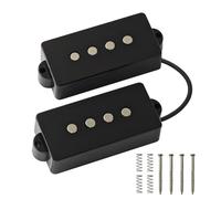 Phrilam Alnico 5 Vintage Tone Split 4-String P-bass Precision Bass Pickup Set, Nero