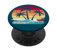 Phuket Palme Tramonto Cóctel en la Playa Fiori Tailandia PopSockets PopGrip Adesivo