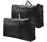 PHULWEL Confezione da 2 borse da 180 l, extra grandi, Oxford 600D, pesanti, con cerniere e maniglia, impermeabili, per vestiti, coperte e cuscini (180 l/100 x 60 x 30 cm)