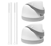 PHULWEL Confezione da 2 coperchi di ricambio per Owala Freesip, compatibili con coperchio e tappo Owala 16oz 24oz 32oz 40oz, tazza con spazzola di paglia, per accessori Owala, senza BPA (bianco)