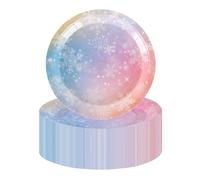 PHUNAT Piatti di carta rosa, confezione da 50 piatti da 22,9 cm, colore sfumato, piatti di carta viola per feste di compleanno, piatti di carta per cene, decorazioni per feste invernali e natalizie
