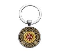 PhunkZ Design Sri Yantra Charm Portachiavi Geometria Sacra Chakra Arte Spirituale, Rosso, 35