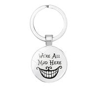 PhunkZ Qui portachiavi Cheshire gatto sorridente Alice avventure nel paese delle meraviglie portachiavi zaino auto, Rosso, 35